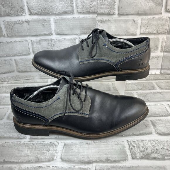 Original Penguin Plain Toe 2 Men's Size 13 Black and Gray Leather Dress Shoes - Picture 1 of 12